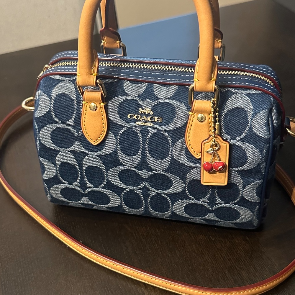Mini Rowan Crossbody Bag In Signature Denim